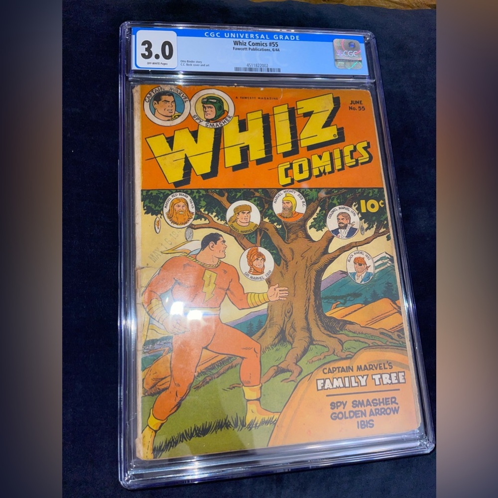 Whiz Comics #55 Cgc 3.0 Faucett Publications 1944 Golden Age Shazam! Comic